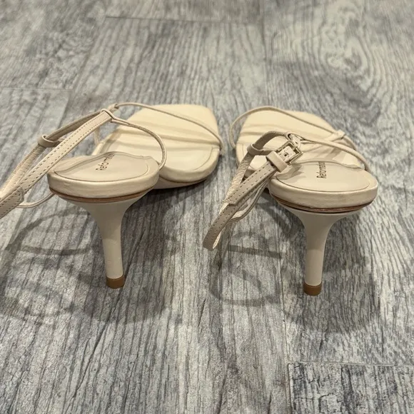 Reformation Gemi bare cream leather strappy sandals