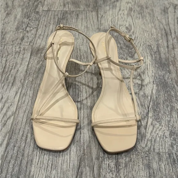 Reformation Gemi bare cream leather strappy sandals