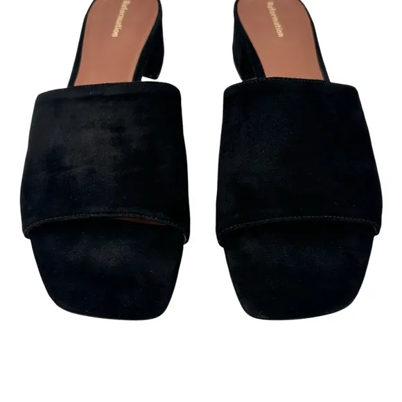 Reformation Mariah Minimal Sandal - Black Suede Leather Block Heel Sandals sz 8