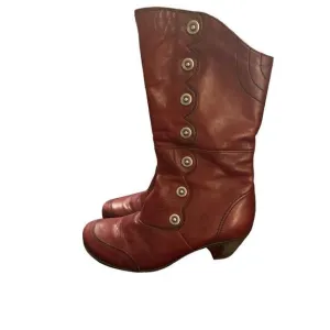 Remonte Women's Side Zip Annemarie 86 Round Toe Leather Mid Calf Boots Size 9.5