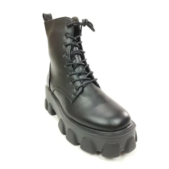 Retro Things Just Got Cleated Platform Chunky Boots Size US 6 EU 39