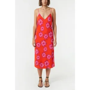 Rhode Kat Slip Dress in Scarlet Bombay Bloom 0