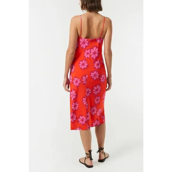 Rhode Kat Slip Dress in Scarlet Bombay Bloom 10