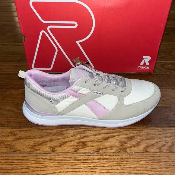 Rieker Revolution Nicolina Performance Sneakers Cream &amp; Lavender Women’s Size 10