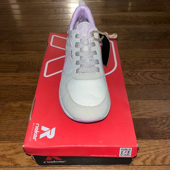 Rieker Revolution Nicolina Performance Sneakers Cream &amp; Lavender Women’s Size 10