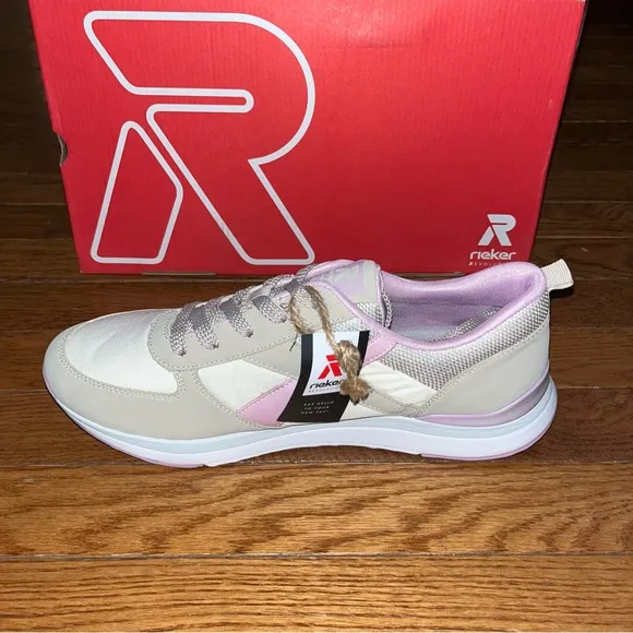 Rieker Revolution Nicolina Performance Sneakers Cream &amp; Lavender Women’s Size 10