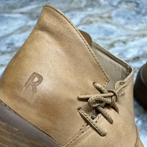 ROAN by Bed Stu Katherine Ankle Leather Boots Open Toe Chunky Heel