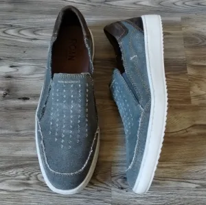 Roan by Bed Stu Kayson Slip On Sneakers Canvas and Leather Shoes Men's size 10.5