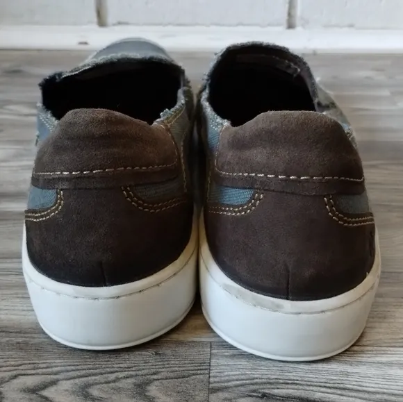 Roan by Bed Stu Kayson Slip On Sneakers Canvas and Leather Shoes Men's size 10.5
