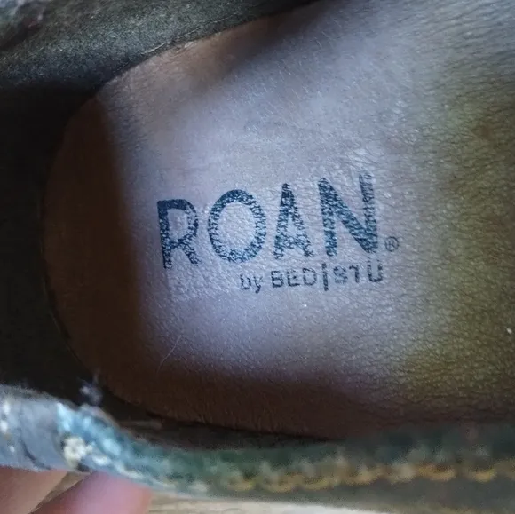 Roan by Bed Stu Kayson Slip On Sneakers Canvas and Leather Shoes Men's size 10.5