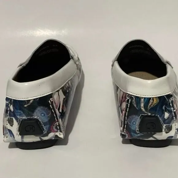 Robert Graham Stormy Floral White Leather Penny Loafers Men’s, S83