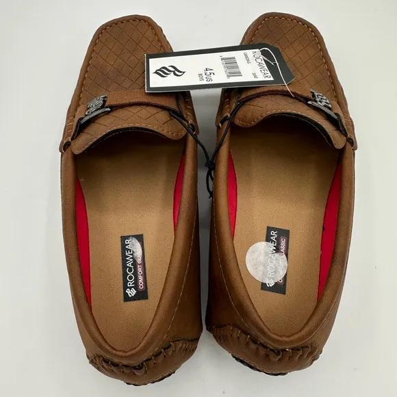 ROCAWEAR Boys Brown Slip-On Driving Shoe Loafers NWT | Size 4.5