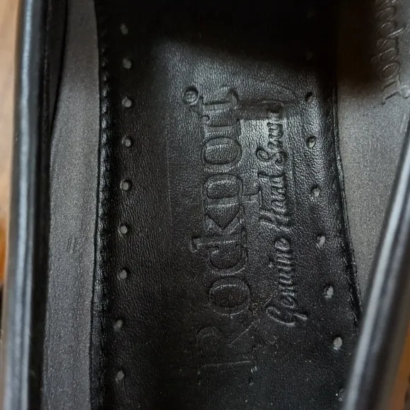 Rockport Black Leather Penny Loafers Mens Size 10