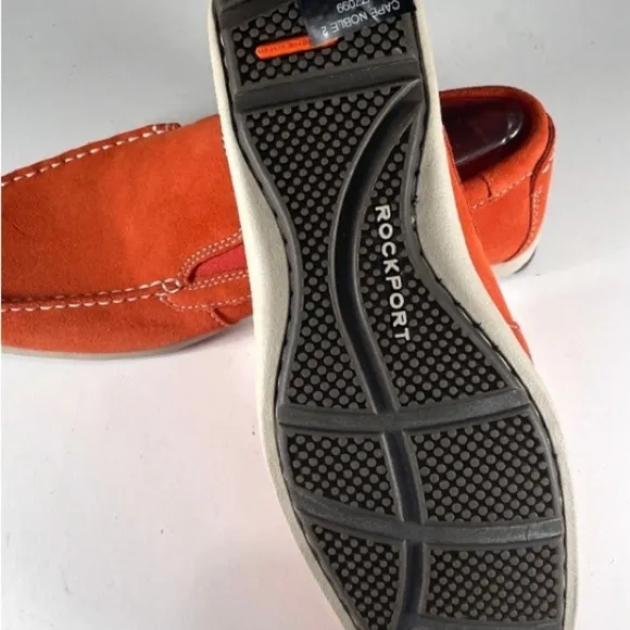 Rockport orange suede driving loafers size 10.5