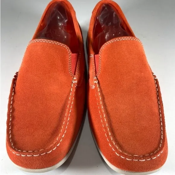 Rockport orange suede driving loafers size 10.5