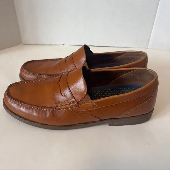 Rockport Men's Preston Leather Tan Brown Penny Loafer Shoes CI5644 Size 13