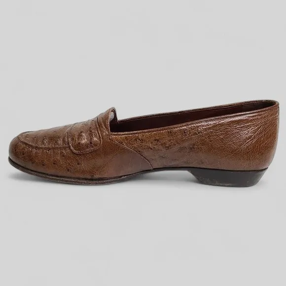Romano Martegani full quill ostrich penny loafers 8 D