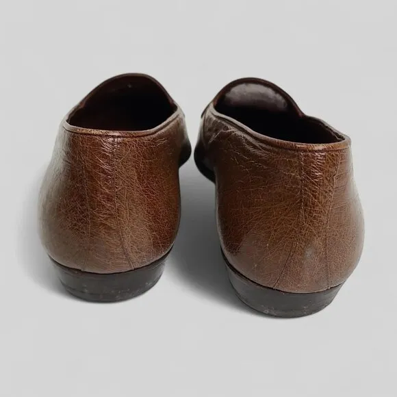 Romano Martegani full quill ostrich penny loafers 8 D