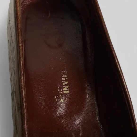 Romano Martegani full quill ostrich penny loafers 8 D