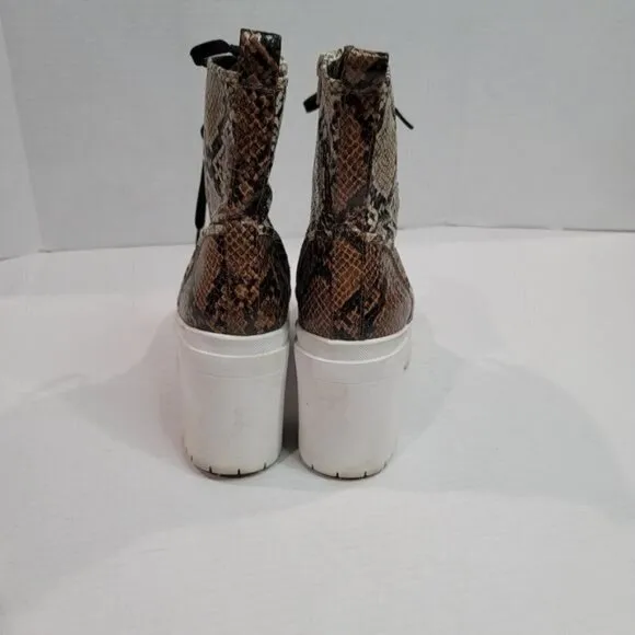 Rouge Helium Regal Snakeskin Chunky Heel Boots Size 9