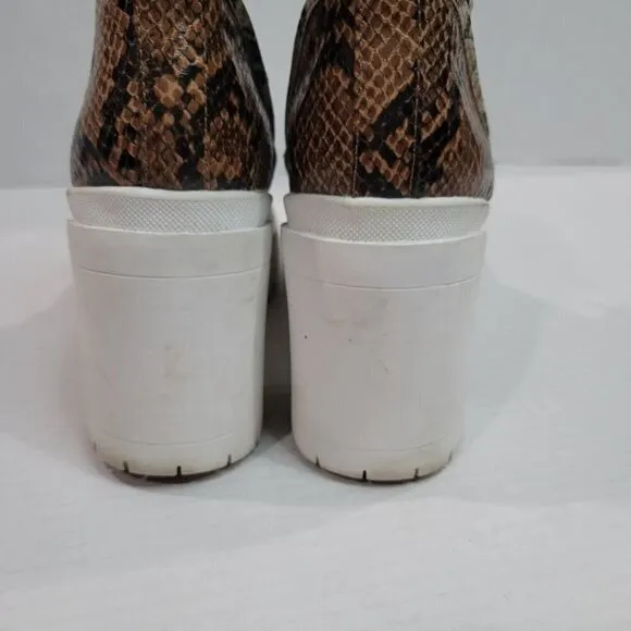Rouge Helium Regal Snakeskin Chunky Heel Boots Size 9