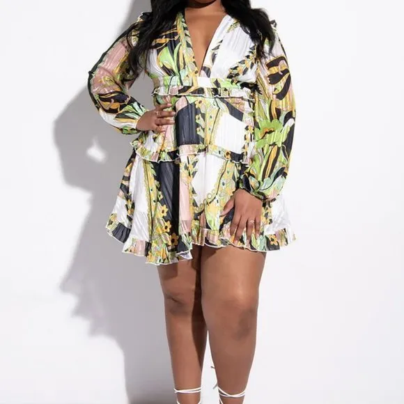 ROYALTY READY SCARF PRINT LACE BACK DRESS ( BRAND NEW !!!!!!!!! )
