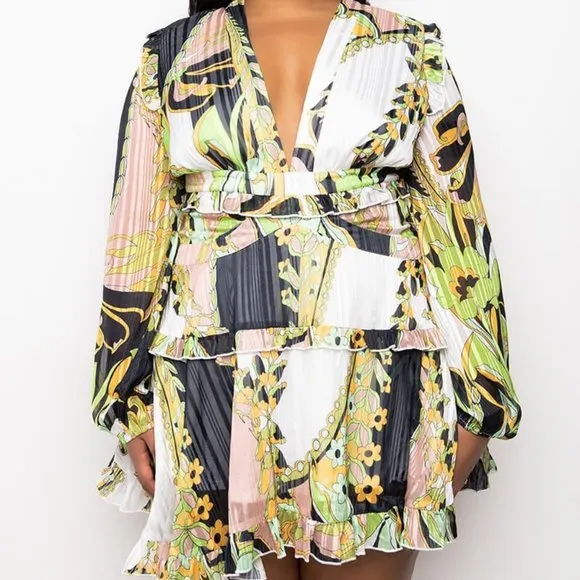 ROYALTY READY SCARF PRINT LACE BACK DRESS ( BRAND NEW !!!!!!!!! )