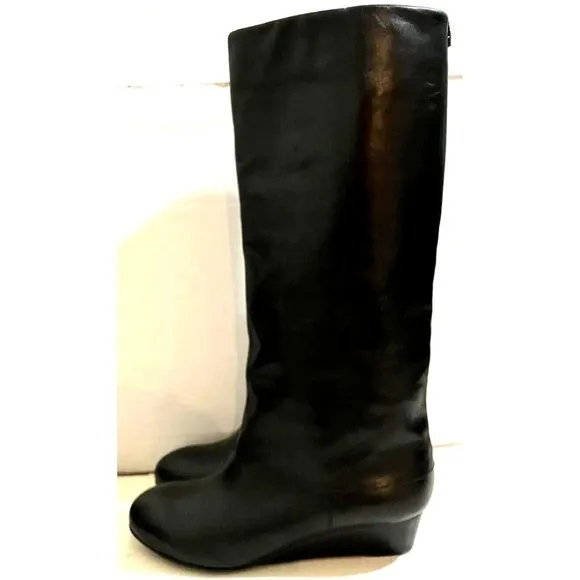 RUD Women’s Size 7.5 black leather knee high Boots shoes MSRP $225