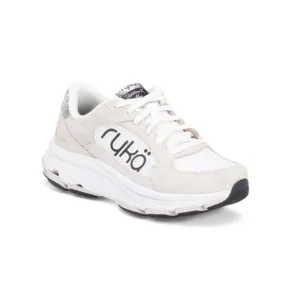 RYKA White/taupe Wide Leather Devotion Max Walking Sneakers