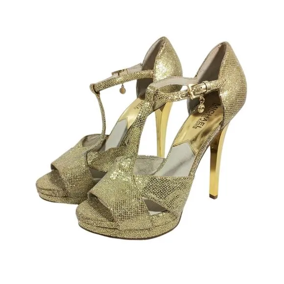 S2652 EUC $140 MICHAEL Michael Kors Diana Platform Sandals size 9.5M
