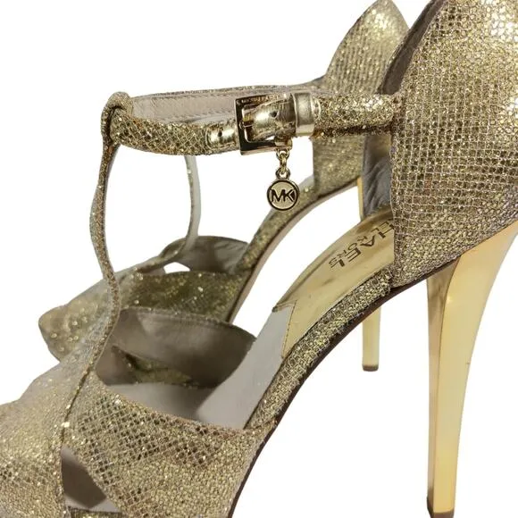 S2652 EUC $140 MICHAEL Michael Kors Diana Platform Sandals size 9.5M
