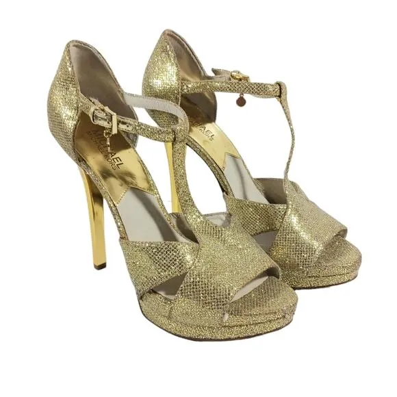 S2652 EUC $140 MICHAEL Michael Kors Diana Platform Sandals size 9.5M