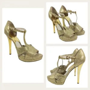 S2652 EUC $140 MICHAEL Michael Kors Diana Platform Sandals size 9.5M