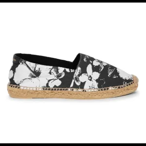 Saint Laurent Hibiscus-Print Espadrilles Size 41.5EU NWT Black