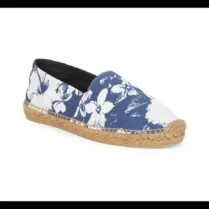 Saint Laurent Hibiscus-Print Espadrilles Size 41EU NWT Blue