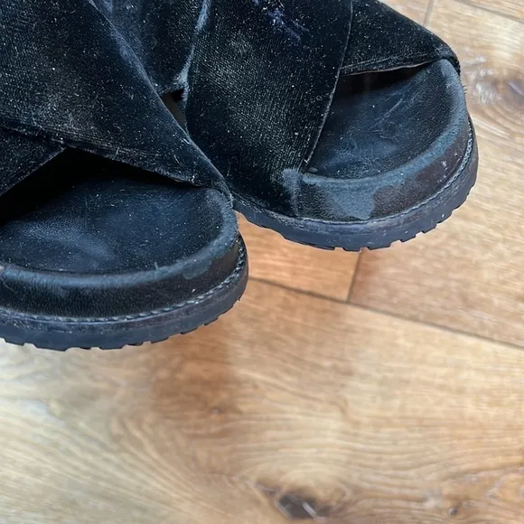 Saint Laurent Jimmy Black Velvet Sandals Size 36/6