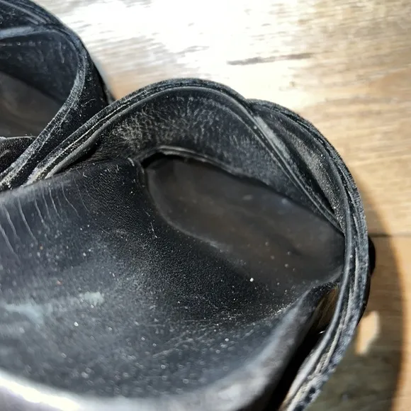 Saint Laurent Jimmy Black Velvet Sandals Size 36/6