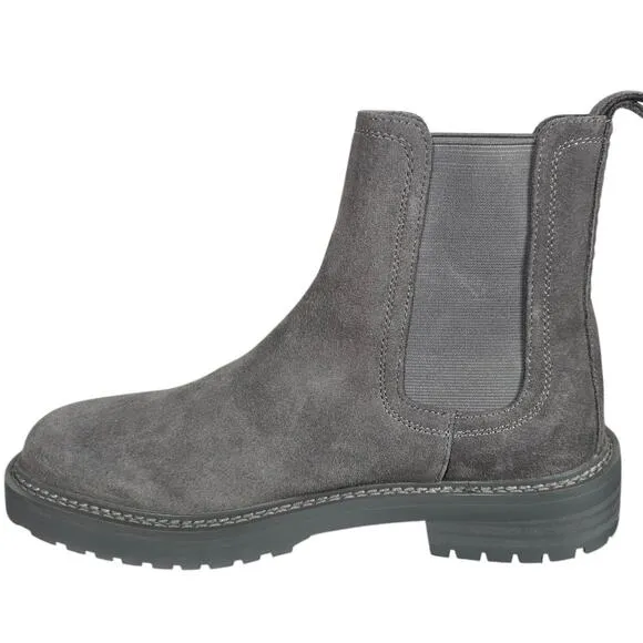 Saint Morta Chunky Chelsea Boots Mens 7 Dark Gray Suede Leather Embossed Pull On