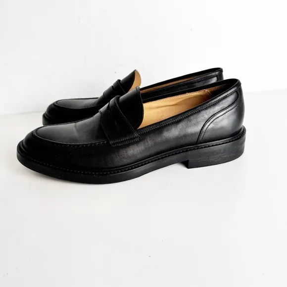 Saks Fifth Avenue COLLECTION Leather Penny Loafers in black leather size 12