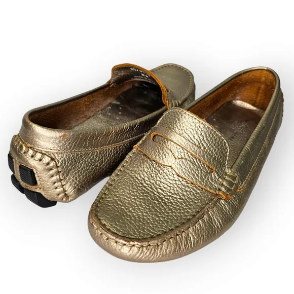 Saks Fifth Avenue Gold Metallic Loafers Women’s Size 8B
