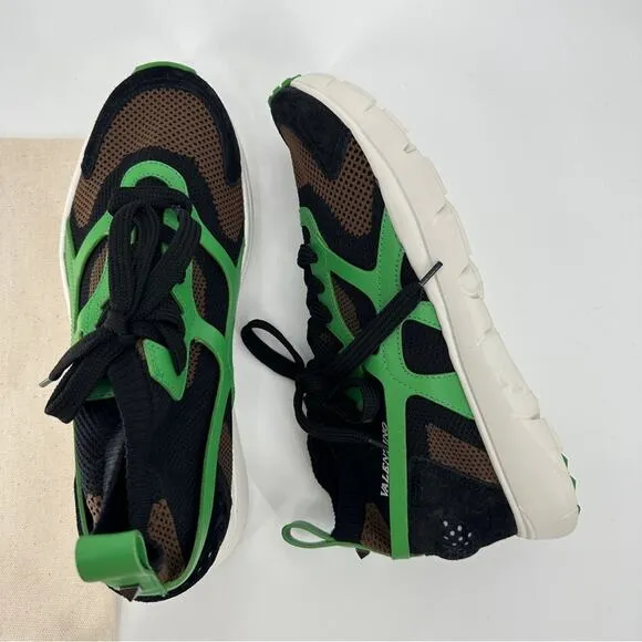 SALE!!!!!!Valentino Green Design Leather Overlay Mesh Sneaker Size 40.5 or 10