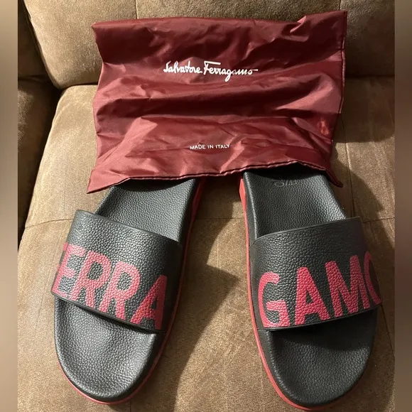 Salvatore Ferragamo Amos slide sandals lightly used