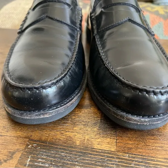 Salvatore Ferragamo Black Leather Penny Loafers 8.5 D US9.5