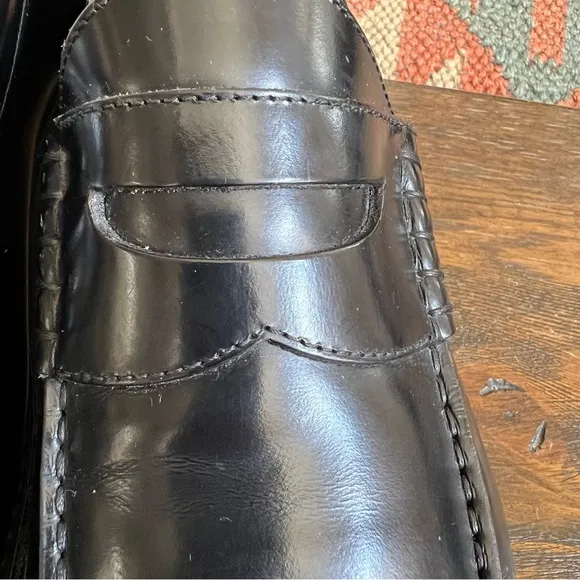 Salvatore Ferragamo Black Leather Penny Loafers 8.5 D US9.5