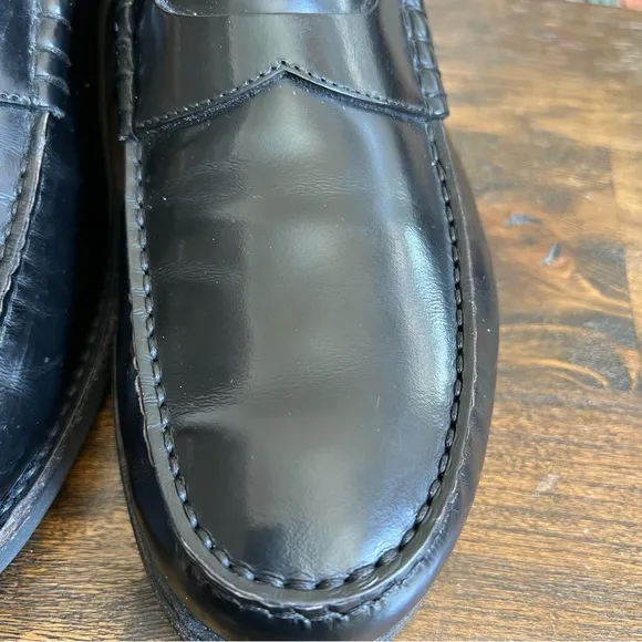 Salvatore Ferragamo Black Leather Penny Loafers 8.5 D US9.5