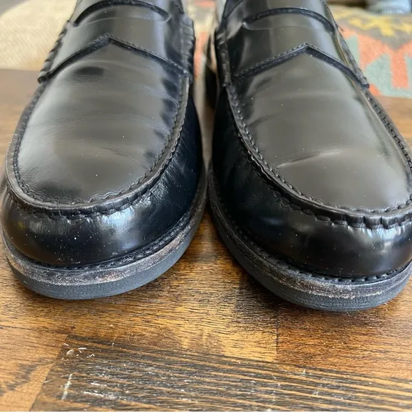 Salvatore Ferragamo Black Leather Penny Loafers 8.5 D US9.5