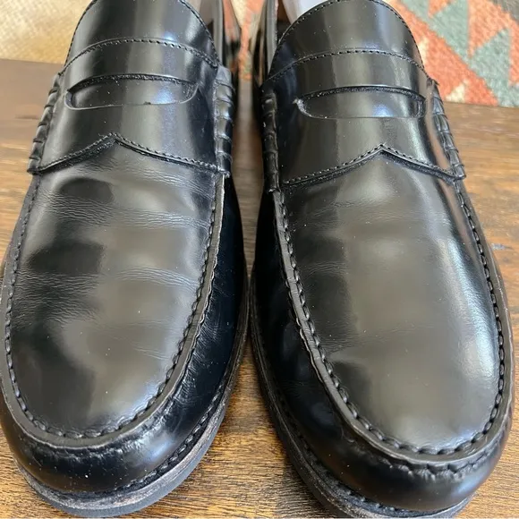 Salvatore Ferragamo Black Leather Penny Loafers 8.5 D US9.5
