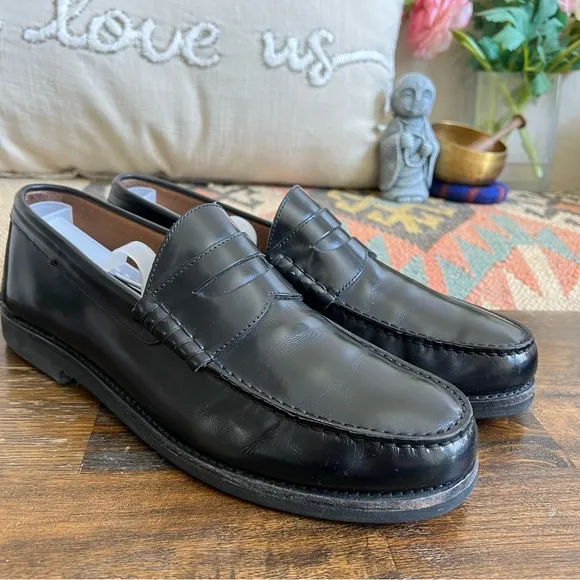 Salvatore Ferragamo Black Leather Penny Loafers 8.5 D US9.5
