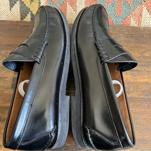 Salvatore Ferragamo Black Leather Penny Loafers 8.5 D US9.5