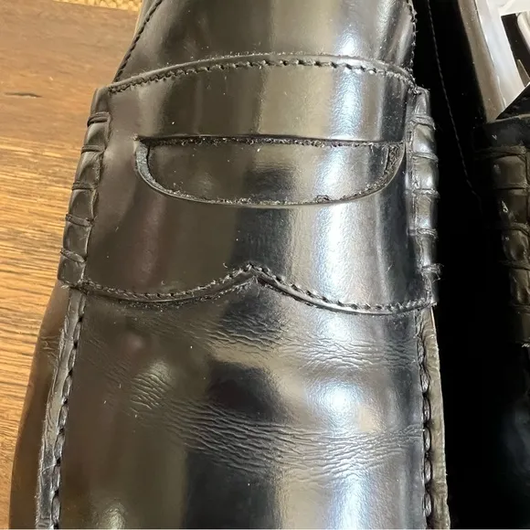 Salvatore Ferragamo Black Leather Penny Loafers 8.5 D US9.5